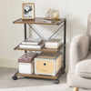 SoBuy FRG81-PF, Desk Side Printer Shelf Stand, Serving Trolley Side Table on Wheels, Brown
