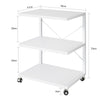 SoBuy FRG81-W, Desk Side Printer Shelf Stand, Serving Trolley Side Table on Wheels, White
