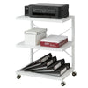 SoBuy FRG81-W, Desk Side Printer Shelf Stand, Serving Trolley Side Table on Wheels, White
