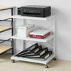SoBuy FRG81-W, Desk Side Printer Shelf Stand, Serving Trolley Side Table on Wheels, White