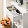 SoBuy FSB31-W, Sideboard with 1 Drawer and 1 Glass Door, Storage Cabinet Cupboard Side Cabinet, White