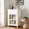 SoBuy FSB31-W, Sideboard with 1 Drawer and 1 Glass Door, Storage Cabinet Cupboard Side Cabinet, White