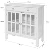 SoBuy FSB23-W, White Sideboard Storage Cabinet Cupboard 2 Drawers 2 Doors, White