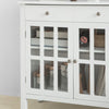 SoBuy FSB23-W, White Sideboard Storage Cabinet Cupboard 2 Drawers 2 Doors, White