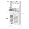SoBuy FSB24-W, Kitchen Dining Room Storage Cabinet Cupboard Sideboard Wine Rack Wine Cabinet, White