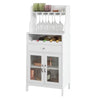 SoBuy FSB24-W, Kitchen Dining Room Storage Cabinet Cupboard Sideboard Wine Rack Wine Cabinet, White