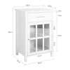 SoBuy FSB31-W, Sideboard with 1 Drawer and 1 Glass Door, Storage Cabinet Cupboard Side Cabinet, White
