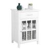 SoBuy FSB31-W, Sideboard with 1 Drawer and 1 Glass Door, Storage Cabinet Cupboard Side Cabinet, White