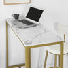 SoBuy FSB34-G, Kitchen Breakfast Bar Table Dining Table Coffee Bar with Metal Frame, Gold