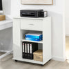 SoBuy FSB45-W, Home Office File Cabinet Printer Stand, Side Cabinet on Wheels, White