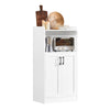 SoBuy FSB47-W, Sideboard with 2 Shelves 2 Doors, Kitchen Dining Room Cupboard Microwave Cabinet, White