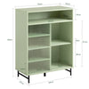 SoBuy FSB61-GR, Shoe Cabinet Storage Cupboard Sideboard with Glass Sliding Door, Green
