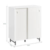 SoBuy FSB62-W, Sideboard Cabinet Storage Cupboard – Sliding Doors Hallway Shoe Organizer with Adjustable Shelves - White Sideboard for Living Room, Kitchen, Entryway – 60kg Load