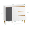 SoBuy FSB69-W, Sideboard Storage Cabinet Cupboard Bedroom Chest of Drawers, White