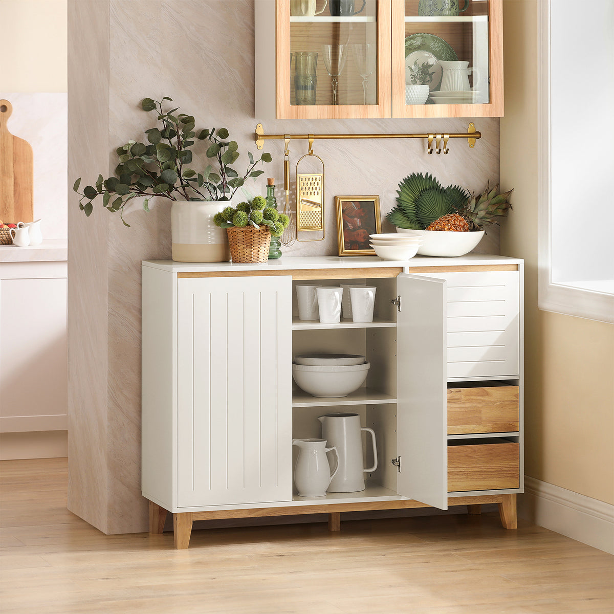 SoBuy FSB75-WN, Sideboard Storage Cabinet Cupboard, White