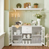 SoBuy FSB79-W, Storage Cabinet Cupboard Sideboard with 2 Glass Doors and 2 Drawers, White