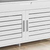 SoBuy FSR102-W, Shoe Rack Shoe Storage Bench with Folding Padded Seat - Adjustable Storage Shelves - Ideal for Entryway, Hallway, Bedroom - Modern Design, White, 90x33x50cm, 100kg Capacity