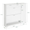 SoBuy FSR104-W, Hallway Shoe Cabinet Shoe Storage Cupboard Organizer Unit with Drawers and Door, White
