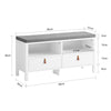 SoBuy FSR106-W, Hallway Storage Bench Shoe Bench Shoe Rack Shoe Cabinet with Seat Cushion, White