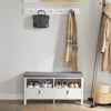 SoBuy FSR106-W, Hallway Storage Bench Shoe Bench Shoe Rack Shoe Cabinet with Seat Cushion, White
