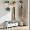 SoBuy FSR106-W, Hallway Storage Bench Shoe Bench Shoe Rack Shoe Cabinet with Seat Cushion, White