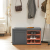SoBuy FSR109-HG, Hallway Shoe Bench Shoe Cabinet Shoe Rack with Seat Cushion, Grey