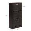 SoBuy FSR110-BR, 3 Drawers Shoe Cabinet Shoe Rack Shoe Storage Cupboard Organizer Unit, Brown