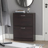 SoBuy FSR110-K-BR, 2 Drawers Shoe Cabinet Shoe Rack Shoe Storage Cupboard Organizer Unit, Brown