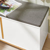 SoBuy FSR117-W Shoe Storage Bench Shoe Rack with Seat Cushion - Large Capacity Cabinet with Adjustable Shelves and 150kg Load - Entryway Hallway Wooden Storage Unit, White W90 x D34 x H47cm