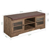 SoBuy FSR122-N, Hallway Storage Bench with 2 Glass Doors and PU Leather Seat Cushion, Wood