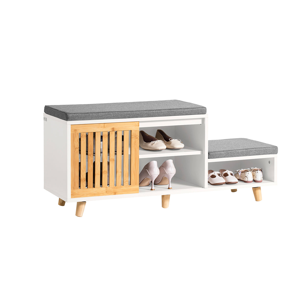 SoBuy FSR125-WN, Hallway Shoe Bench Shoe Cabinet Shoe Rack Shoe Storage Organizer, White