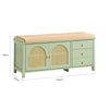 SoBuy FSR129-GR, Shoe Storage Bench with Adjustable Shelf - Shoe Rack with Seat Cushion & 3 Drawers for Hallway Storage - Green MDF - for Entryway & Living Room - Easy Assembly - W100 x D34 x H46cm