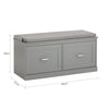 SoBuy FSR131-HG, Hallway Storage Bench Shoe Bench Shoe Rack with Seat Cushion - Removable Shelves, Ample Storage for Shoes, Hats, Clothes - Grey, MDF, 150kg Load Capacity, 98x37x49cm