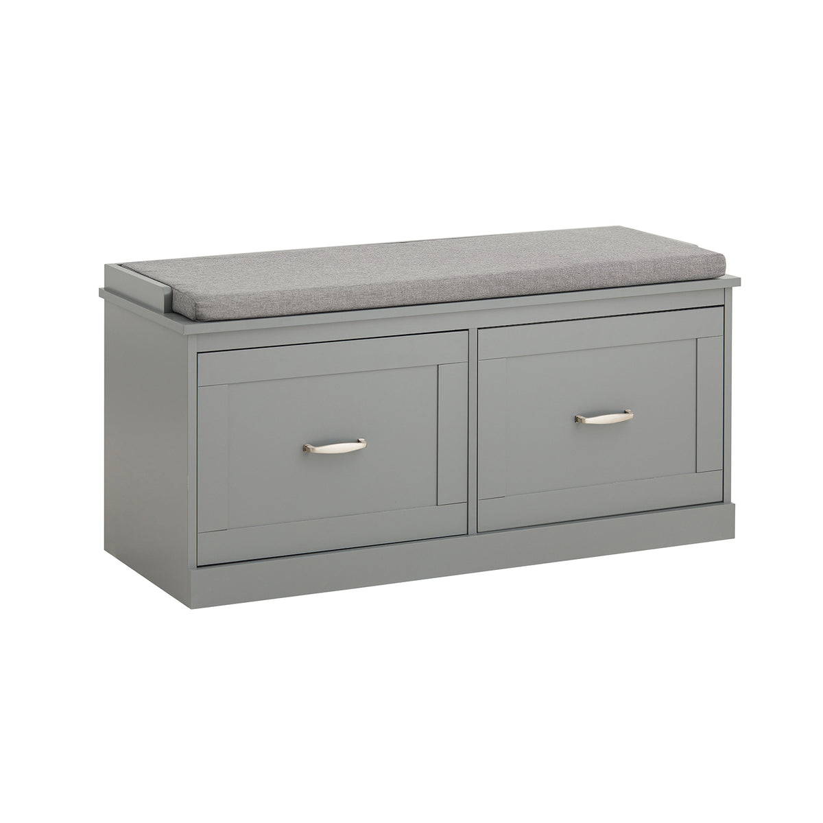 SoBuy FSR131-HG, Hallway Storage Bench Shoe Bench Shoe Rack with Seat Cushion - Removable Shelves, Ample Storage for Shoes, Hats, Clothes - Grey, MDF, 150kg Load Capacity, 98x37x49cm