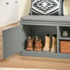 SoBuy FSR131-HG, Hallway Storage Bench Shoe Bench Shoe Rack with Seat Cushion - Removable Shelves, Ample Storage for Shoes, Hats, Clothes - Grey, MDF, 150kg Load Capacity, 98x37x49cm