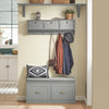 SoBuy FSR131-HG, Hallway Storage Bench Shoe Bench Shoe Rack with Seat Cushion - Removable Shelves, Ample Storage for Shoes, Hats, Clothes - Grey, MDF, 150kg Load Capacity, 98x37x49cm