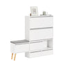 SoBuy FSR134-W, Shoe Cabinet Shoe Rack Cupboard Organizer with Storage Bench, White