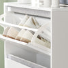SoBuy FSR134-W, Shoe Cabinet Shoe Rack Cupboard Organizer with Storage Bench, White