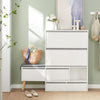 SoBuy FSR134-W, Shoe Cabinet Shoe Rack Cupboard Organizer with Storage Bench, White