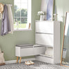 SoBuy FSR134-W, Shoe Cabinet Shoe Rack Cupboard Organizer with Storage Bench, White