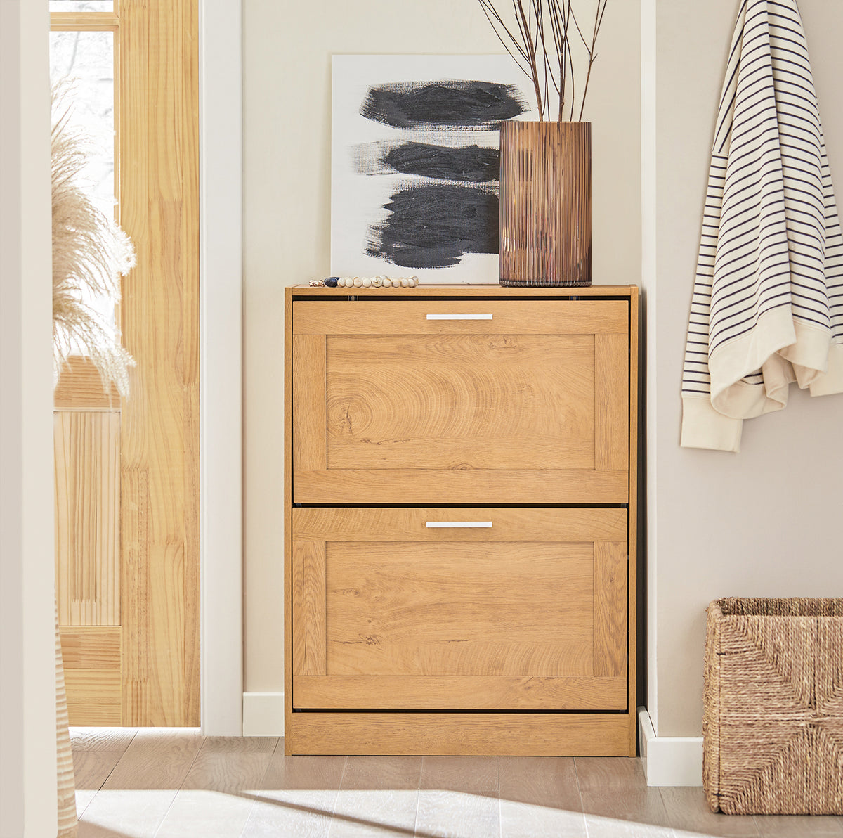 SoBuy FSR137-N, Shoe Cabinet Shoe Rack Shoe Storage Cupboard Organizer Unit, Wood