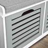 SoBuy FSR23-HG, Storage Bench with 3 Drawers & Padded Seat Cushion, Hallway Bench Shoe Cabinet Shoe Bench, Grey