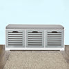 SoBuy FSR23-HG, Storage Bench with 3 Drawers & Padded Seat Cushion, Hallway Bench Shoe Cabinet Shoe Bench, Grey