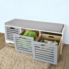 SoBuy FSR23-HG, Storage Bench with 3 Drawers & Padded Seat Cushion, Hallway Bench Shoe Cabinet Shoe Bench, Grey