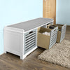 SoBuy FSR23-HG, Storage Bench with 3 Drawers & Padded Seat Cushion, Hallway Bench Shoe Cabinet Shoe Bench, Grey