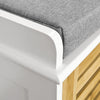 SoBuy FSR23-K-WN, Shoe Cabinet Storage Bench with 2 Drawers & Seat Cushion, White