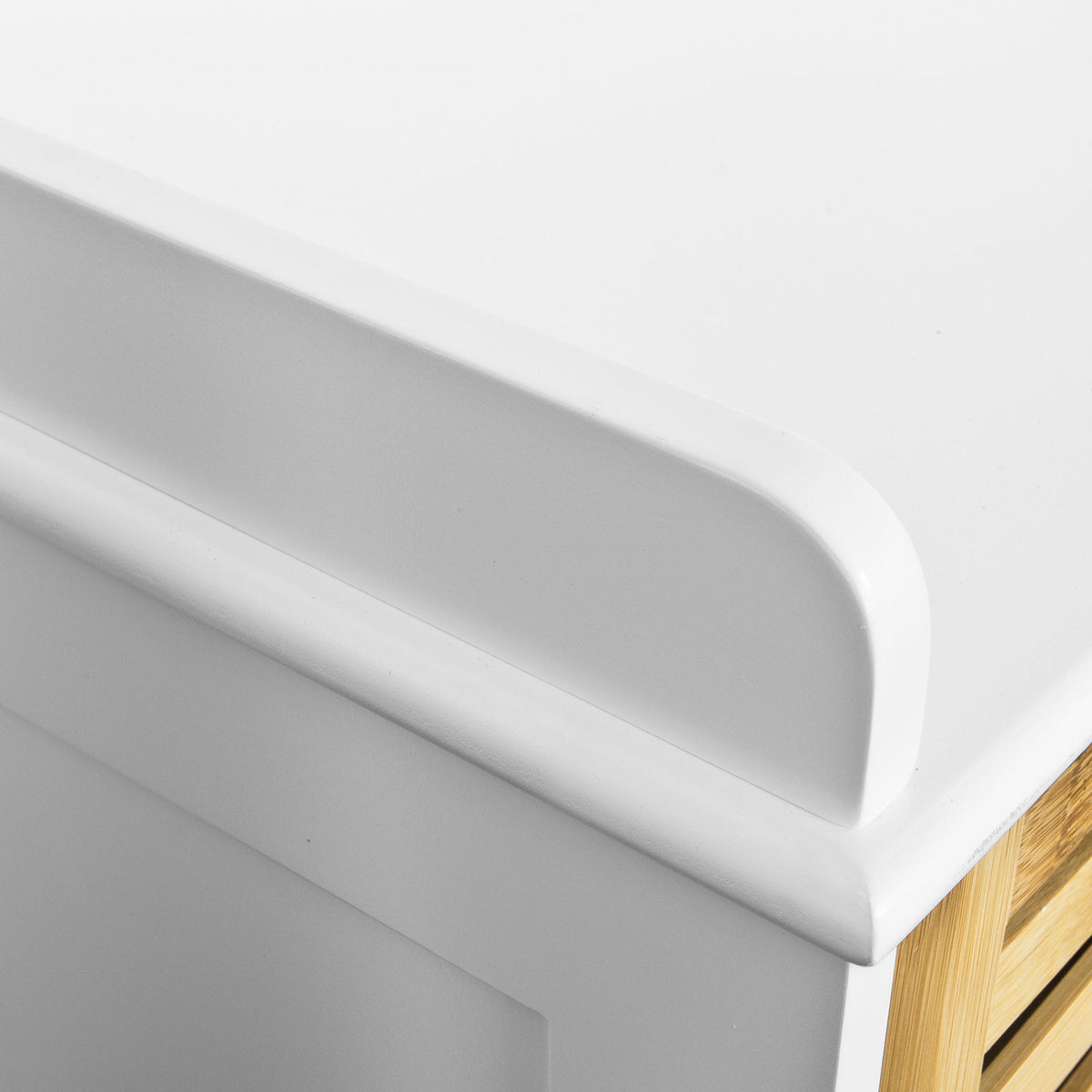 SoBuy FSR23-WN, Shoe Storage Bench Shoe Cabinet with Seat Cushion – 3 Drawers for Hallway Organiser, White and Natural, Wooden Storage Unit, 120kg Load