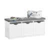 SoBuy FSR30-W, Hallway Shoe Storage Bench with 3 Drawers - Shoe Rack with Seat Cushion, Removable Cushion - Perfect for Hallway, Living Room, Bedroom - White W100 x D36 x H46cm