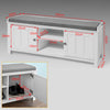 SoBuy FSR35-W, Storage Bench with 2 Doors & Removable Seat Cushion, Shoe Cabinet Shoe Bench, White