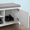 SoBuy FSR35-W, Storage Bench with 2 Doors & Removable Seat Cushion, Shoe Cabinet Shoe Bench, White
